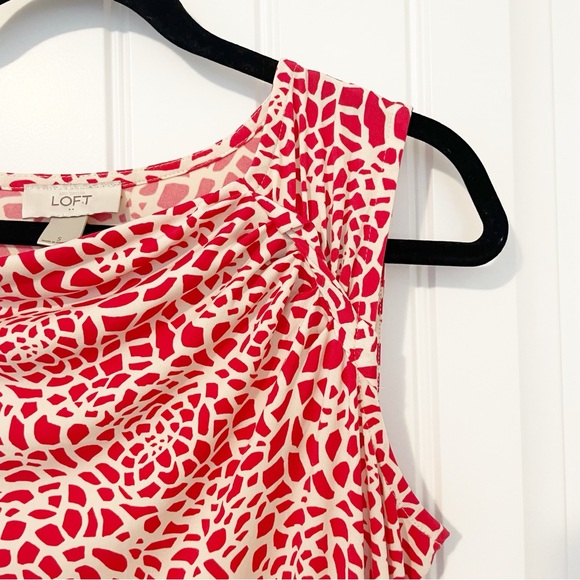 Ann Taylor LOFT Red and Off-White Dress Size Small - Picture 3 of 13